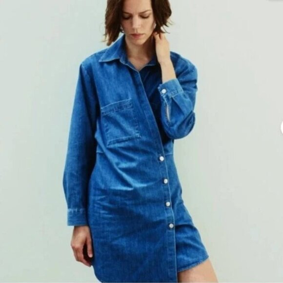 ZARA The Erin Denim Wrap Dress - Picture 5 of 14